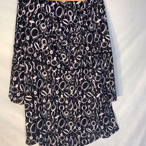 DRESSBARN Brand Black w/ White Circle Pattern Soft Stretchy Dress